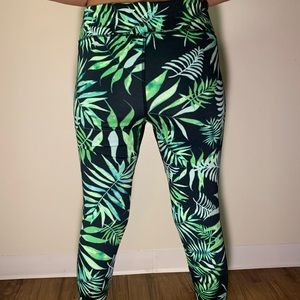 jungle leaf workout leggings